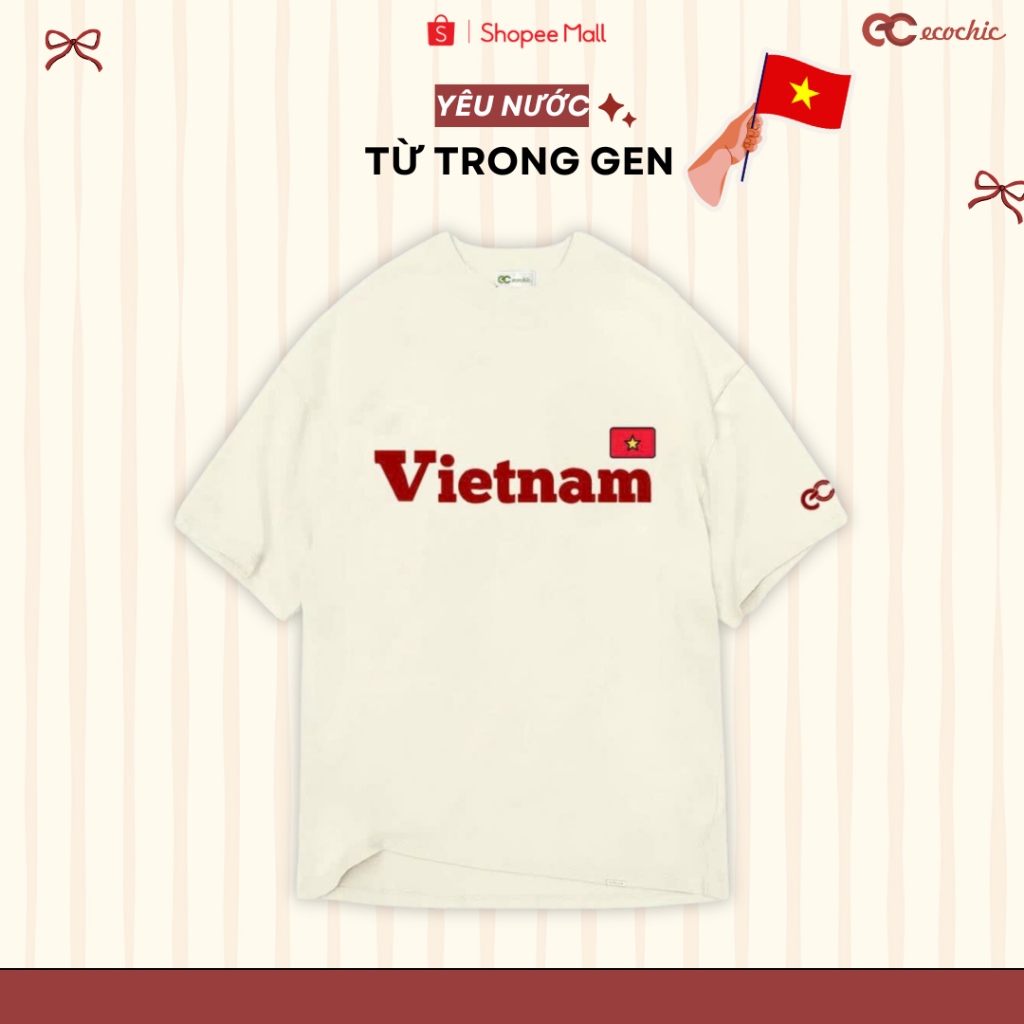 [PHIÊN BẢN 2026] Áo phông Việt Nam Ecochic Hình In Cờ Đỏ Sao Vàng Chính Hãng Unisex B165 | BigBuy360 - bigbuy360.vn