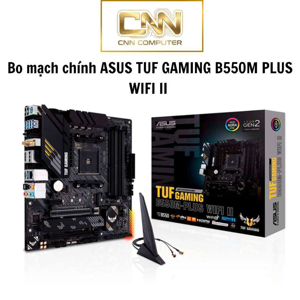 Mainboard ASUS TUF GAMING B550M-PLUS WIFI II, Bo Mạch Chủ AMD AM4, DDR4, WiFi, Gaming Bền Bỉ