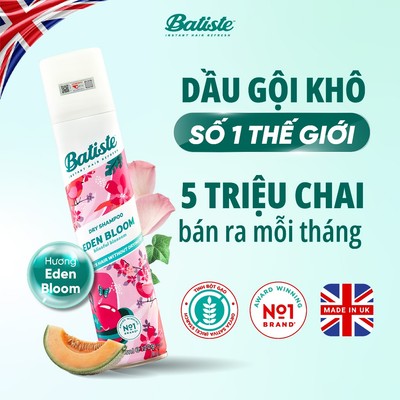 [NEW] Dầu Gội Khô BATISTE Eden Bloom 200ml - Gội Khô Hương Thiên Nhiên - Sạch Tóc Bồng Bềnh Tức Thì