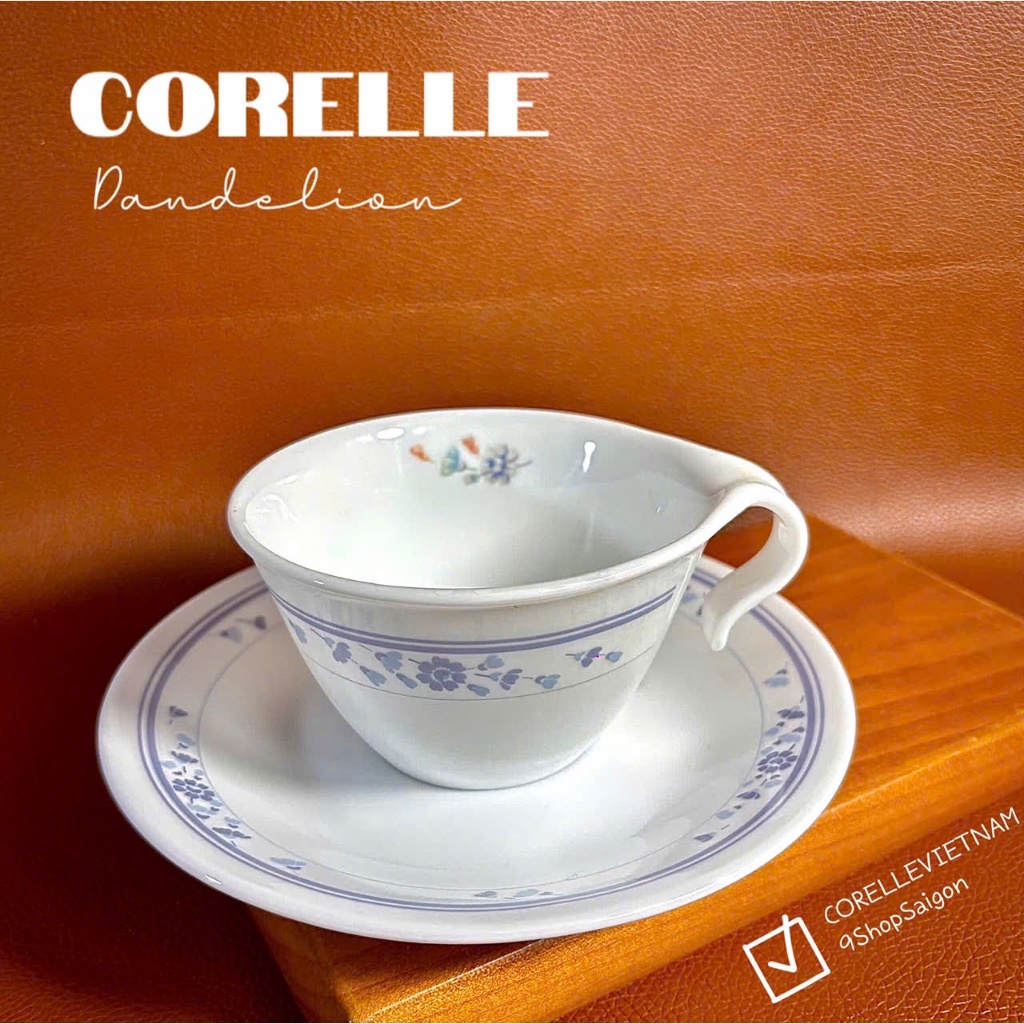 Corelle USA Logo 1970s - Dandelion - 01 Set Trà Chiều Bằng Thuỷ Tinh Vitrelle Độc Quyền