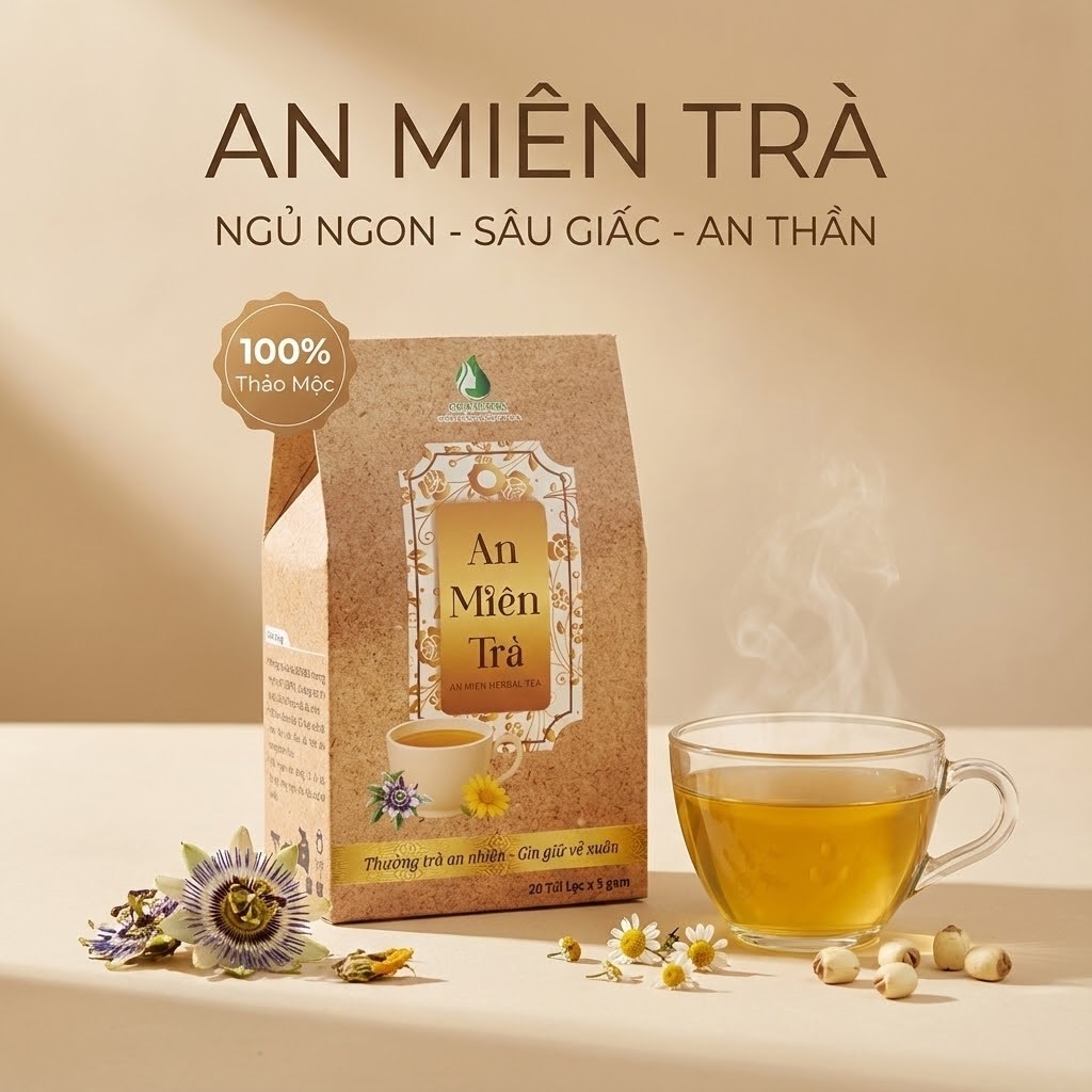 TẶNG NGÂM CHÂN- Trà Thảo Mộc An Miên Ngân Bình Giúp Thư Giãn Dễ Ngủ Gìn Giữ Vẻ Xuân 20 Gói x 5g