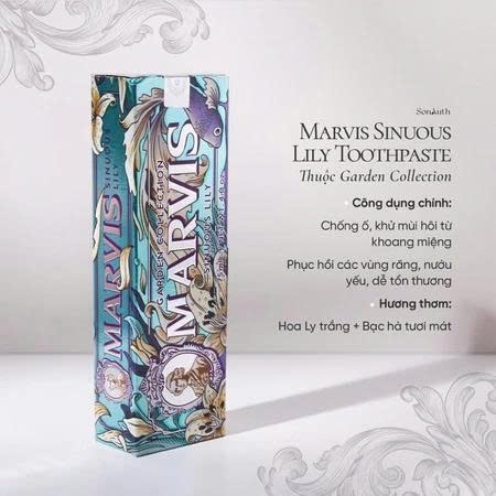 Kem đánh răng thơm mát Marvis Smoker hương bạc hà mạnh mẽ, khử mùi hôi, ố vàng hiệu quả tuýp 85ml
