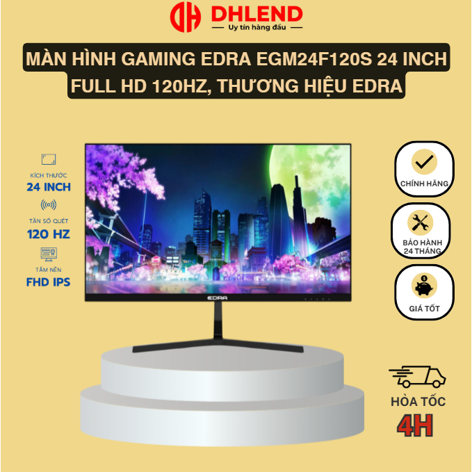Màn hình gaming EDRA EGM24F120S 24 inch FullHD 120hz, thương hiệu Edra, kích thước 23.8 inch