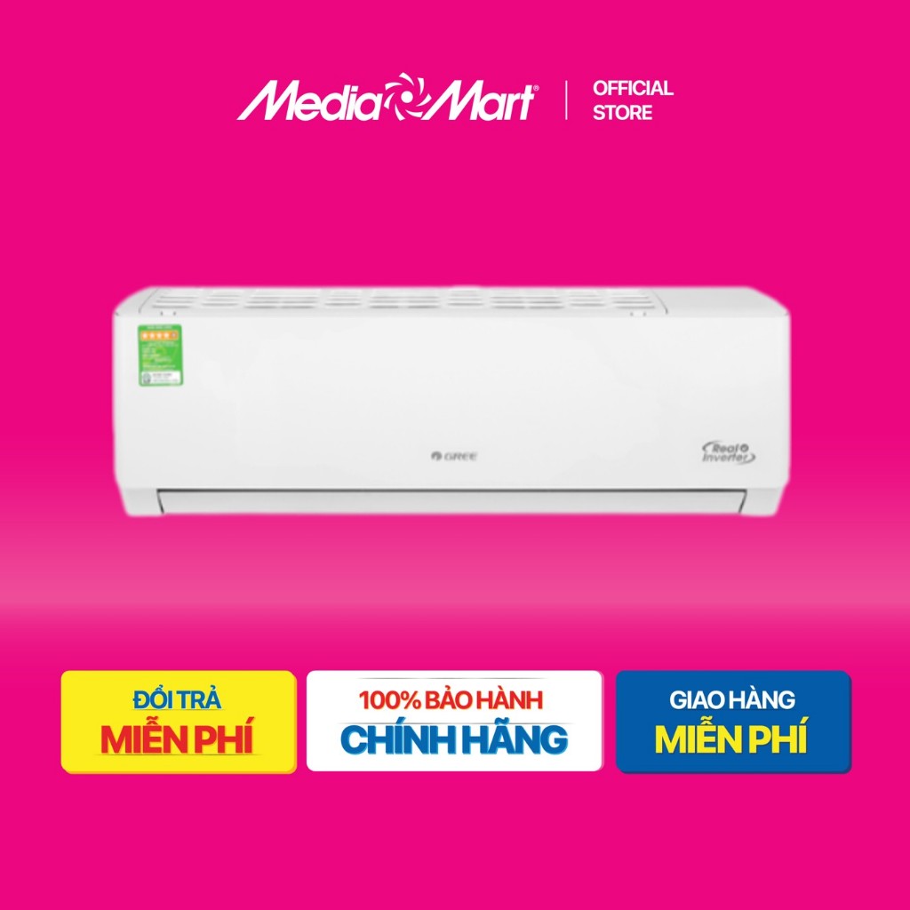 [ Mediamart Mall ] Điều hòa Gree 1 chiều Inverter 1.5HP-12000BTU GWC12PB-K3D0P4 BH chính hãng,Ship 0