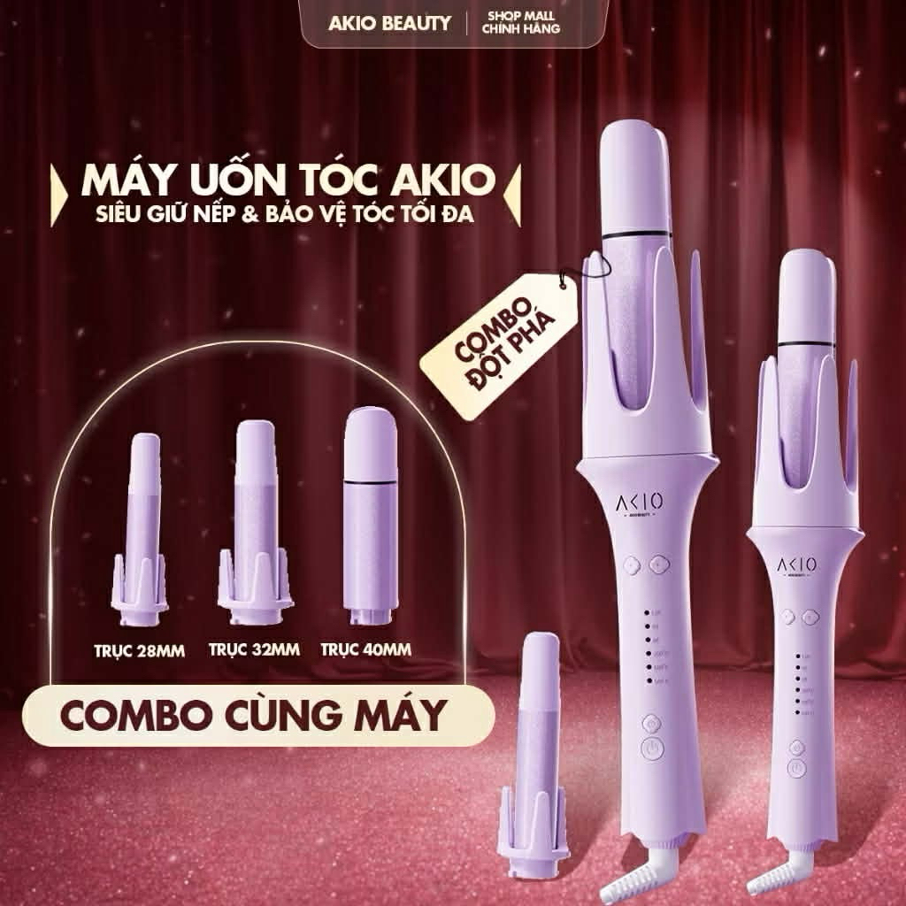 [góc pass đồ] Máy uốn tóc  Akio 3 trục ( new bóc chưa bóc seal)
