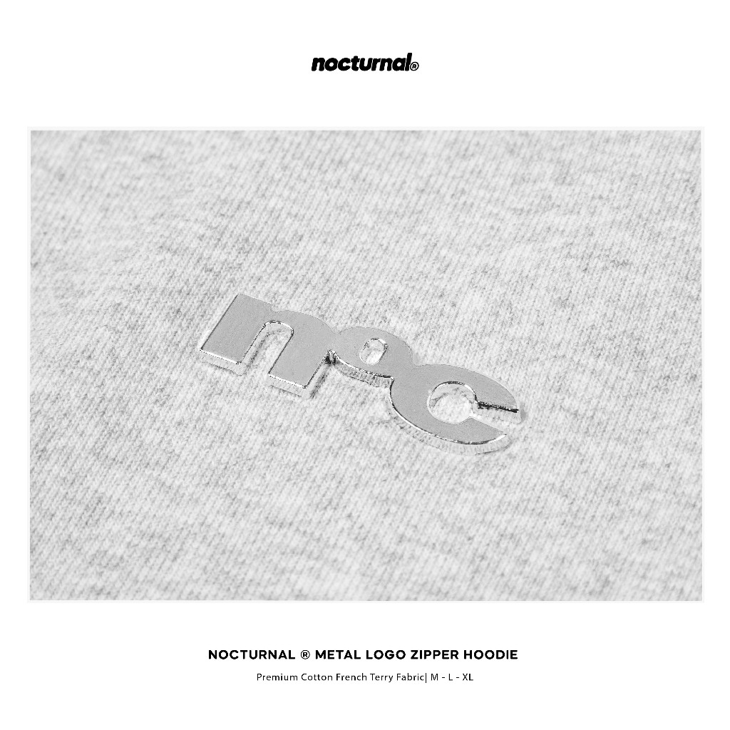 Áo Khoác Form Boxy NOCTURNAL Metal Logo Zipper Hoodie Zip YKK Nỉ Chân Cua 450gsm Nam Nữ Unisex Local | BigBuy360 - bigbuy360.vn