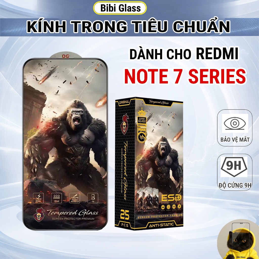 Kính cường lực Redmi Note 7, Redmi 7, Note 7 Pro cao cấp full màn trong suốt bảo vệ màn hình dt bibi