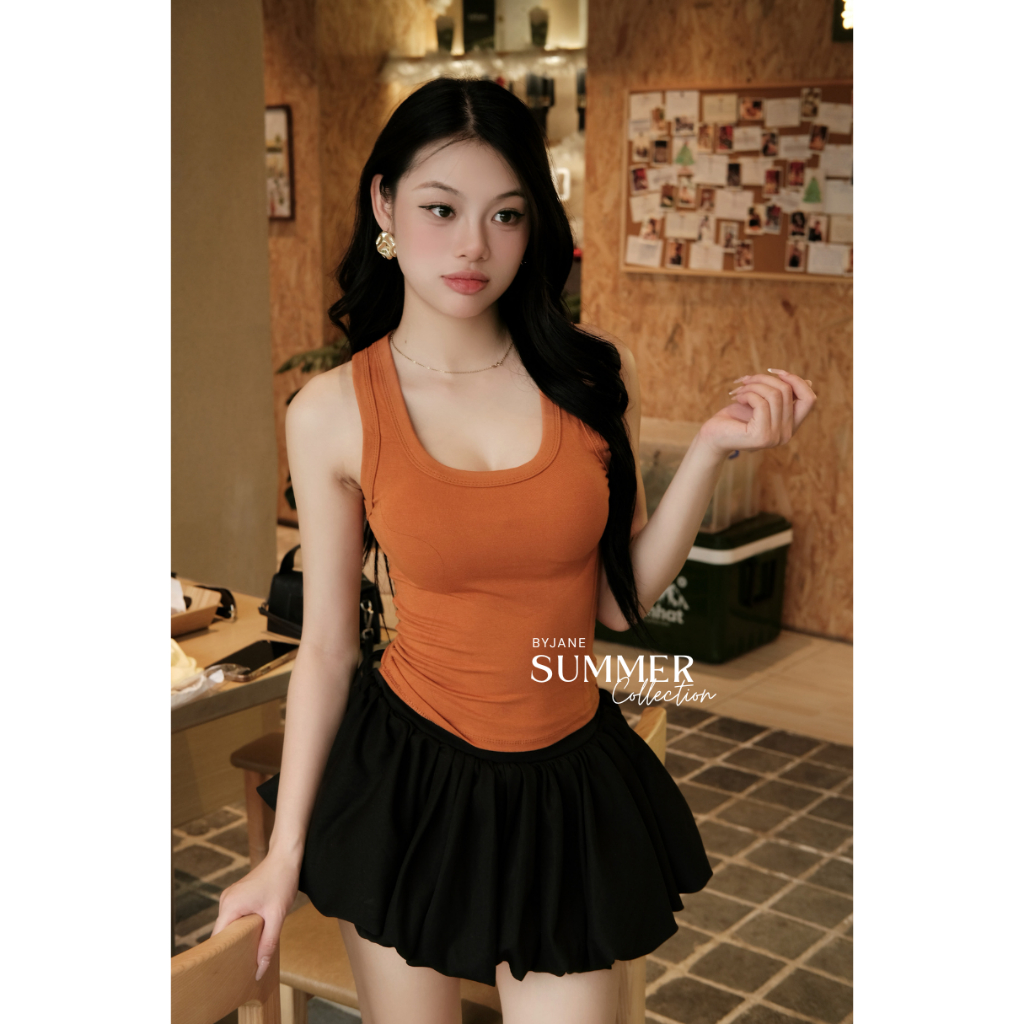 ( KÈM MÚT) Áo ba lỗ nữ cotton mát BYJANE ( Từ 39kg-62Kg) áo 2 dây bản to, áo tanktop co dãn 4 chiều phù hợp đi tập-012 | BigBuy360 - bigbuy360.vn