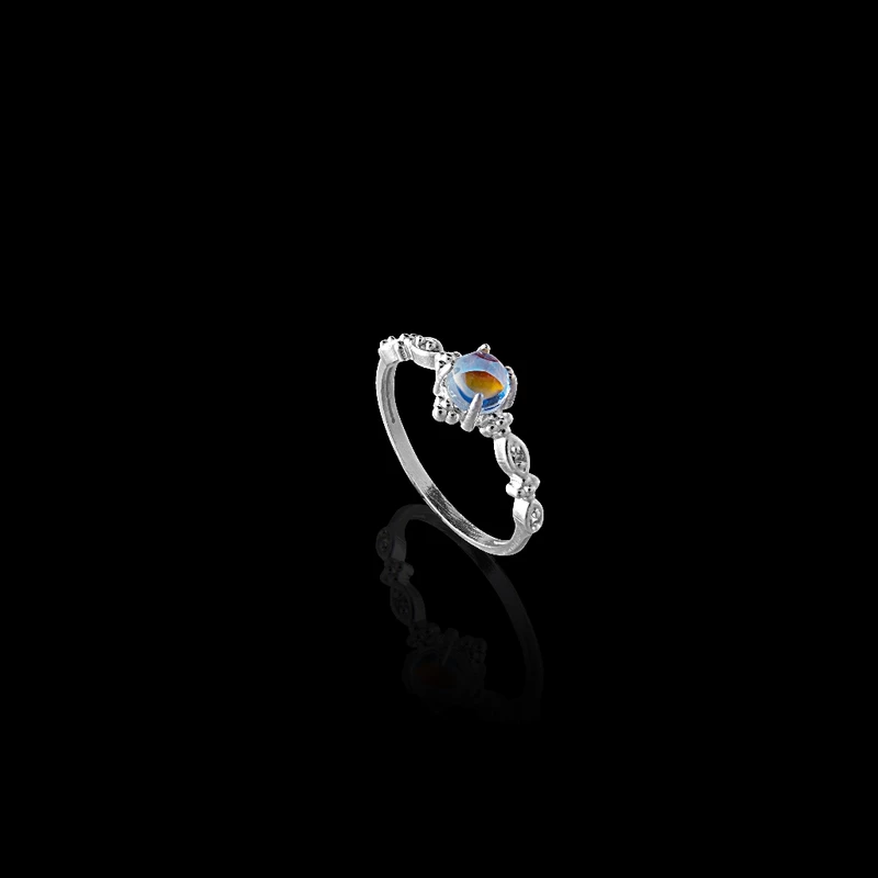 Nhẫn nữ bạc kiểu dáng thanh mảnh Asimi Opal Embrace NA24 5