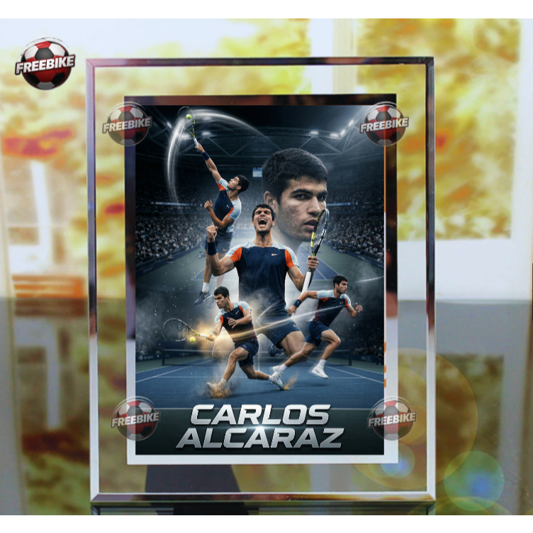 KHUNG POSTER CARLOS ALCARAZ BẰNG KÍNH PHA LÊ CAO CẤP MẪU 1