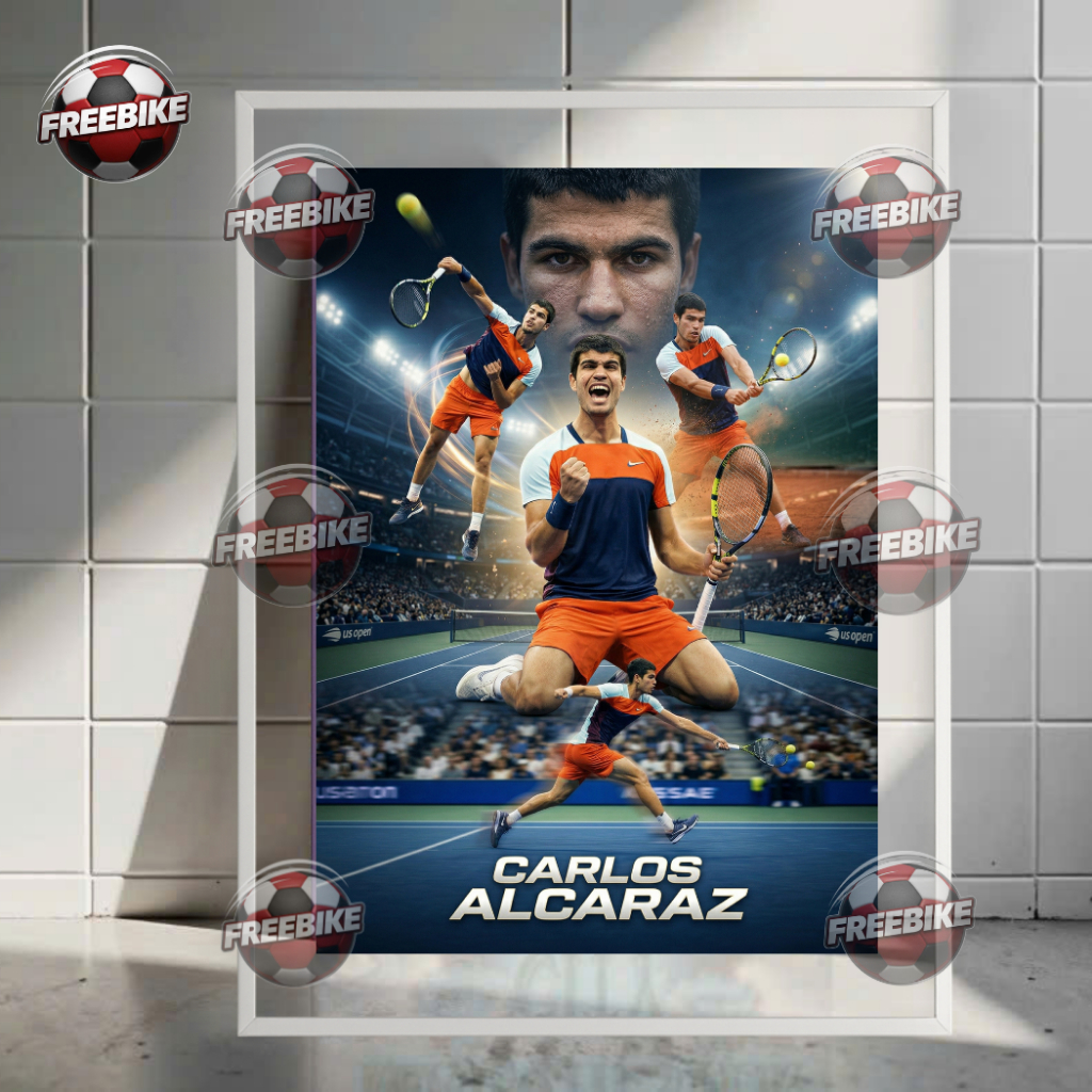 POSTER CARLOS ALCARAZ KHUNG BẰNG KÍNH PHA LÊ CAO CẤP MẪU 2