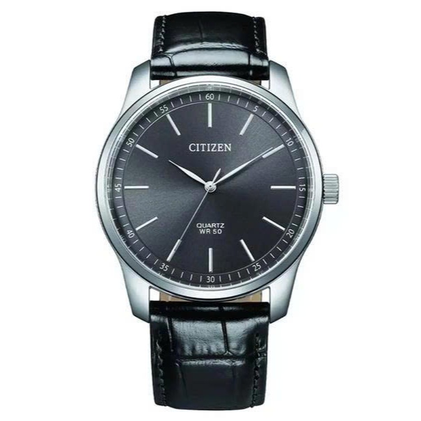 Đồng Hồ Nam Citizen Quartz BH5001-05H Dây Da Đen Mặt Đen