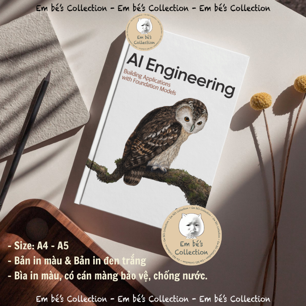 [Bản in] AI Engineering. A4-A5. Bìa in màu cán màng