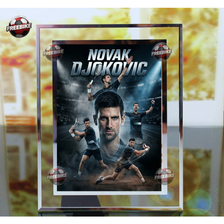 KHUNG POSTER NOVAK DJOKOVIC BẰNG KÍNH PHA LÊ CAO CẤP MẪU 1