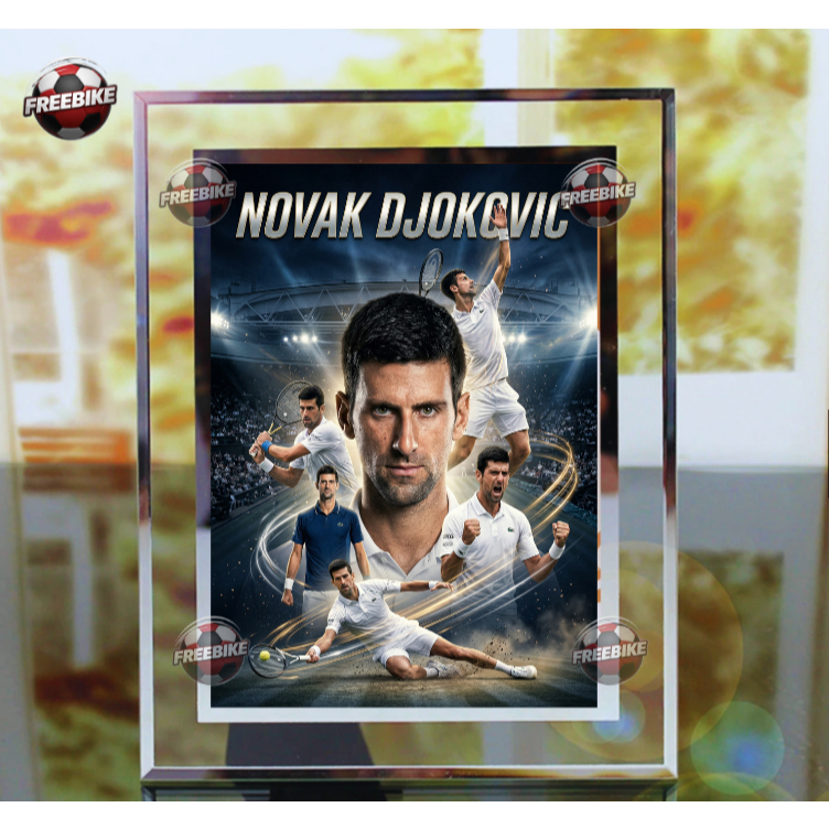 KHUNG POSTER NOVAK DJOKOVIC BẰNG KÍNH PHA LÊ CAO CẤP MẪU 2