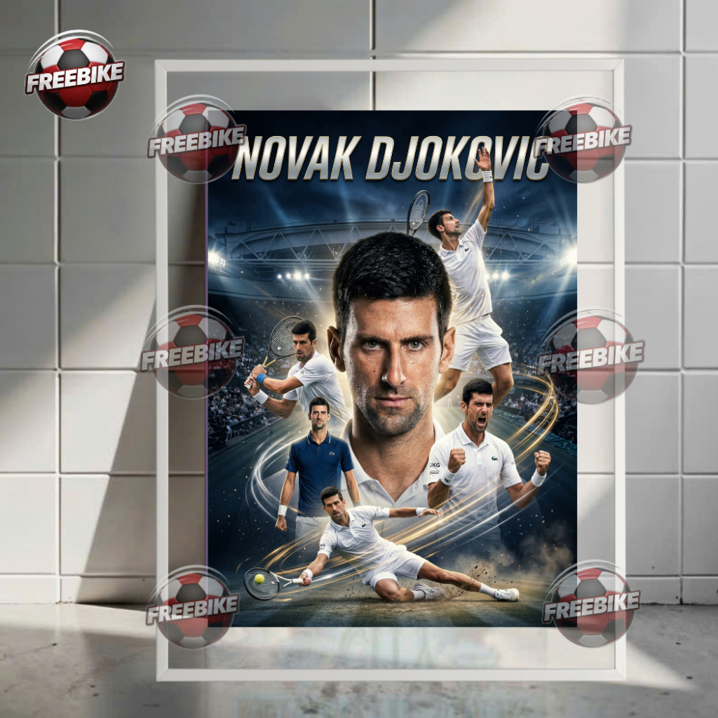 POSTER NOVAK DJOKOVIC KHUNG BẰNG KÍNH PHA LÊ CAO CẤP MẪU 2