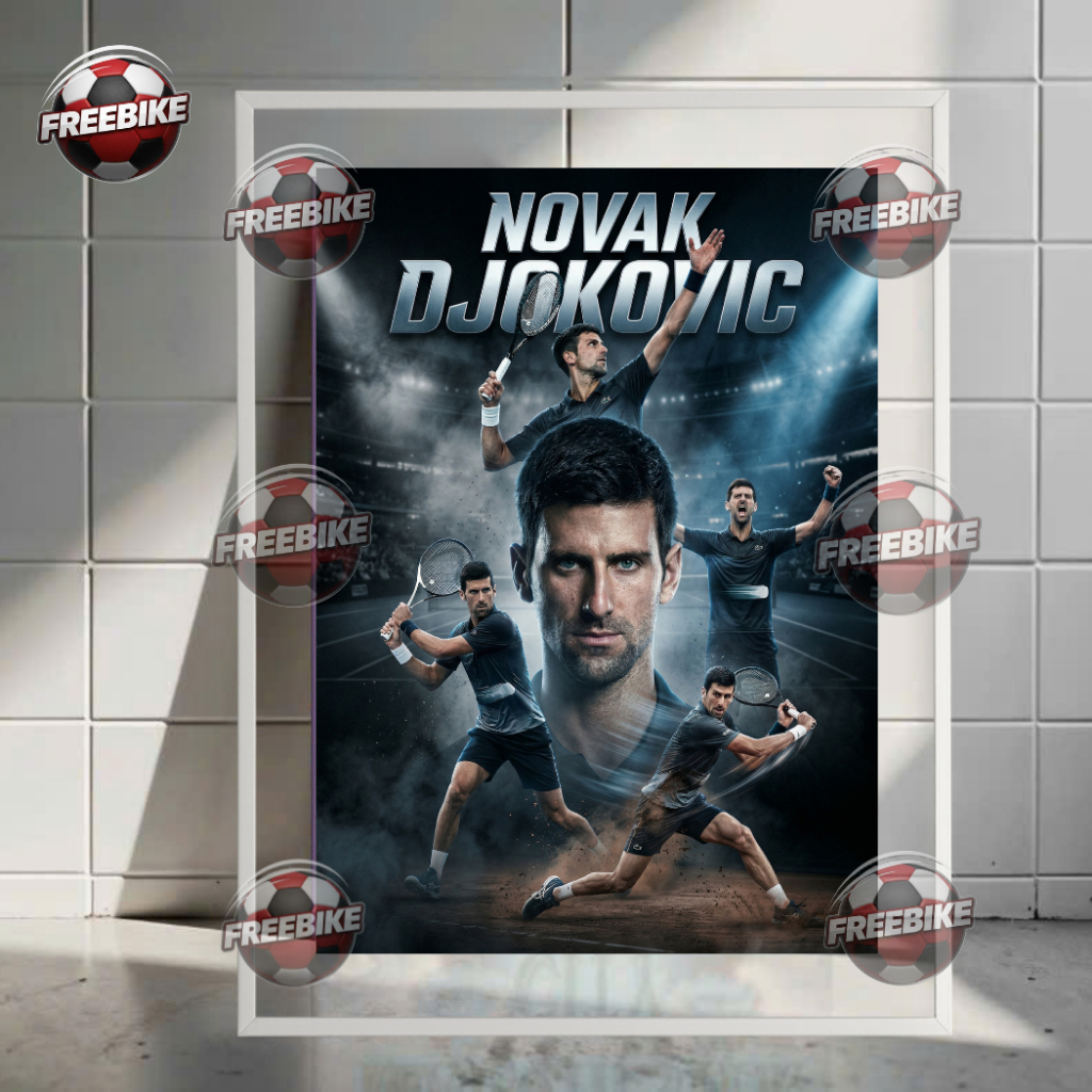 POSTER NOVAK DJOKOVIC KHUNG BẰNG KÍNH PHA LÊ CAO CẤP MẪU 1
