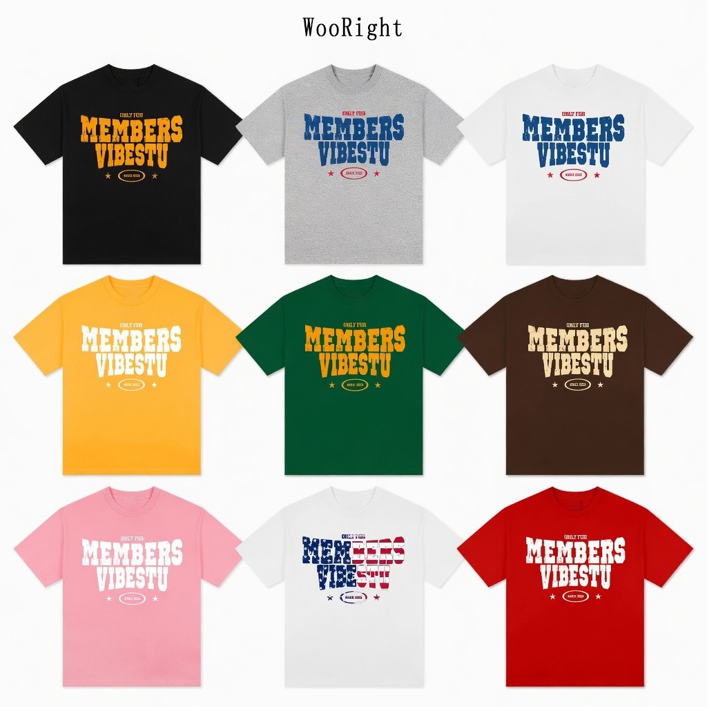 COD (Giao hàng trong 24 giờ)WooRight Áo Thun Unisex Minimal Letter In Chữ Form Rộng #8517