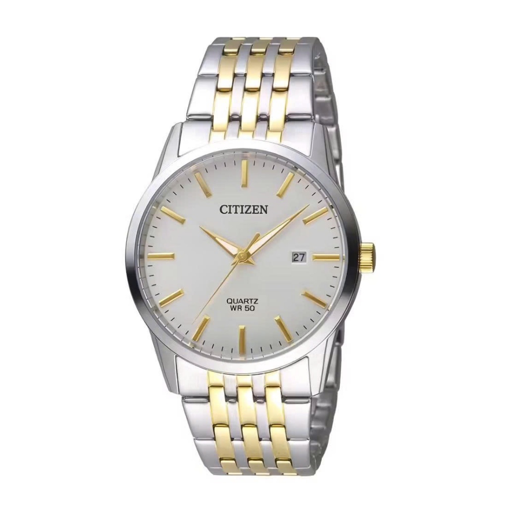 Đồng Hồ Nam Citizen Quartz BI5006-81P Thép Demi Vàng Mặt Trắng