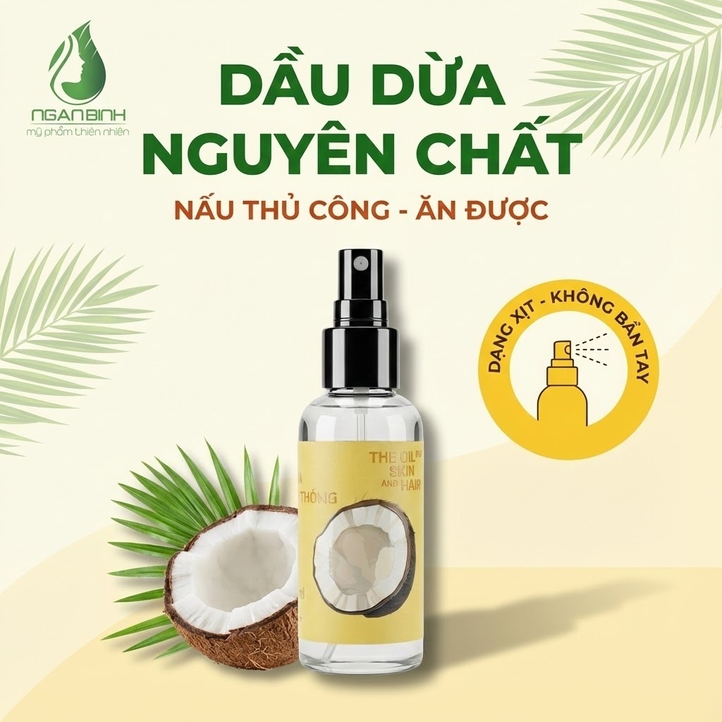 Đánh Giá Dầu Dừa Nguyên Chất NGÂN BÌNH Dạng Xịt: Có Đáng Mua?