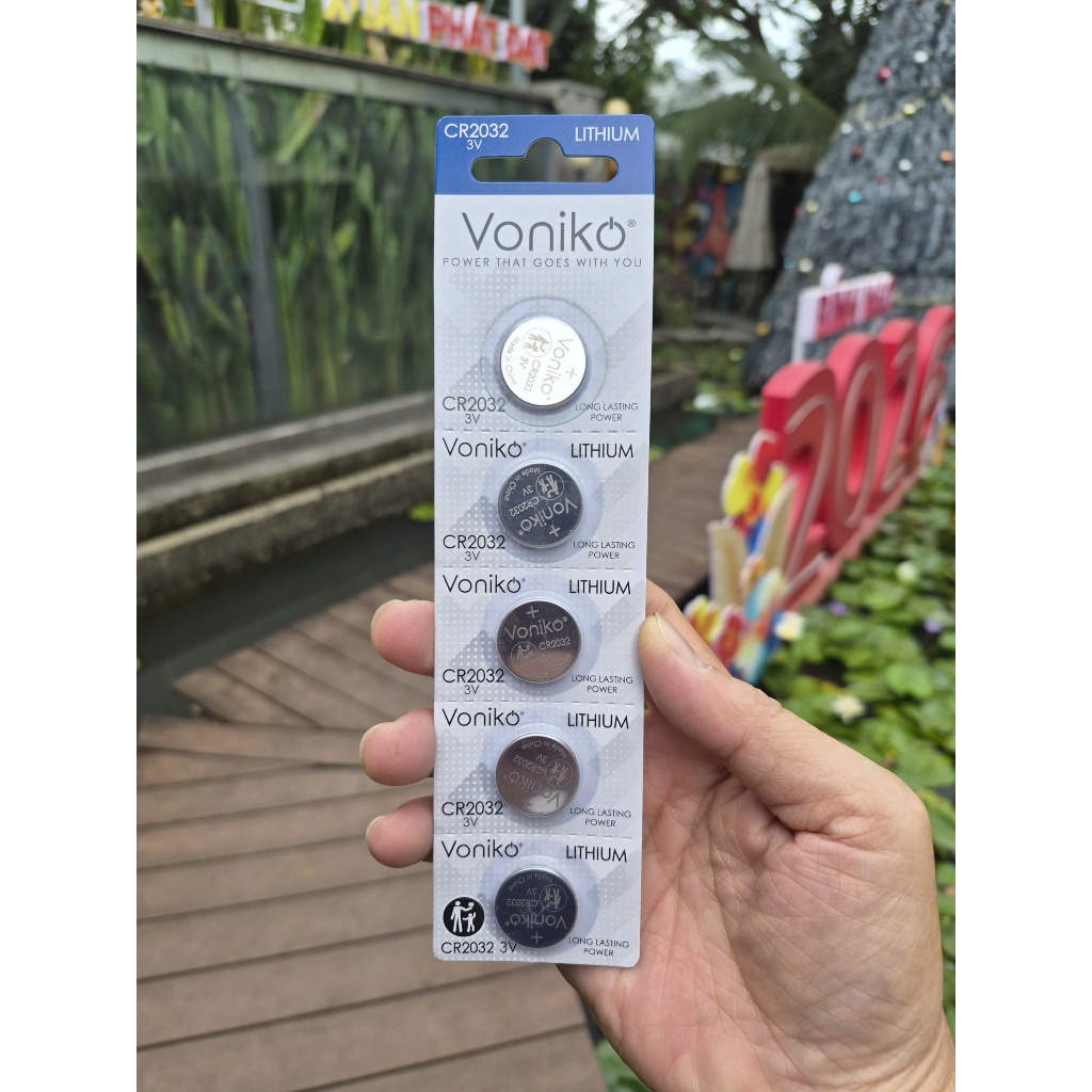 Vỉ 5 viên pin CR2032 /CR 2032 Voniko Lithium 3V chính hãng