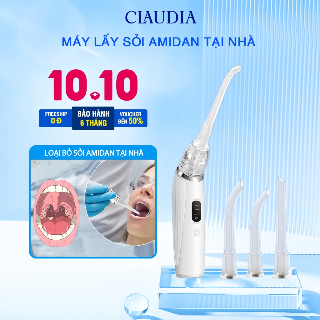 Máy hút sỏi amidan cầm tay hỗ trợ loại bỏ tạp chất trong khoang miệng giúp hơi thở thoáng sạch  CSSD