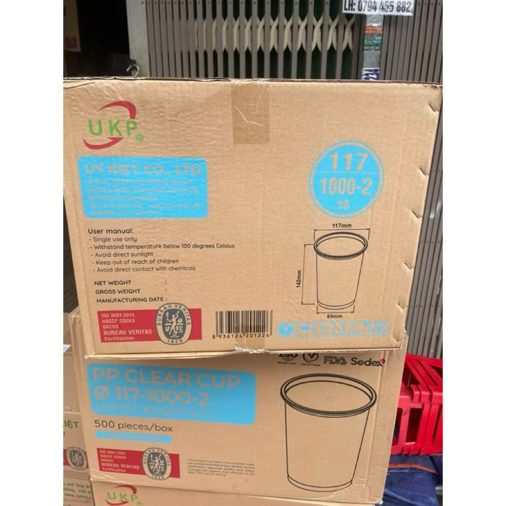 SỈ [ 500 ] LY 1000 ML UKP KHÔNG NẮP