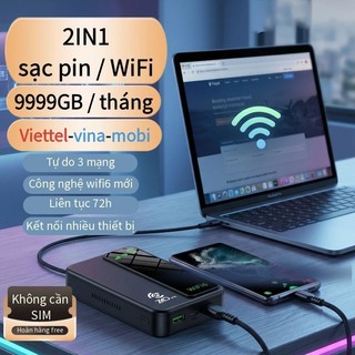 Phát Wifi Di Động Kiêm Sạc Dự Phòng Tháng/9999GB không cần sim không cần kéo dây 300Mbps & 4G/5G Kết Nối 8-10 Thiết Bị