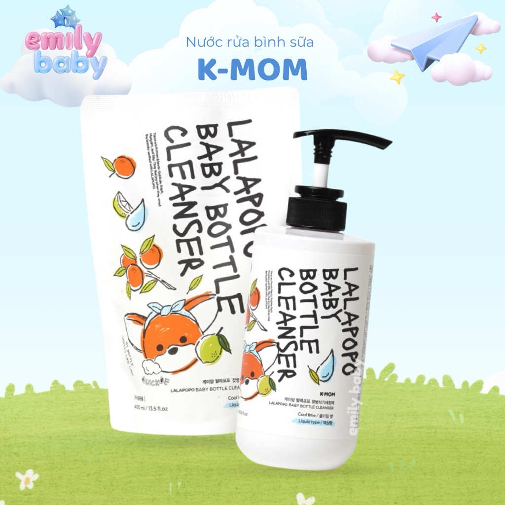 Nước rửa bình sữa cho bé K-MOM LALAPOPO