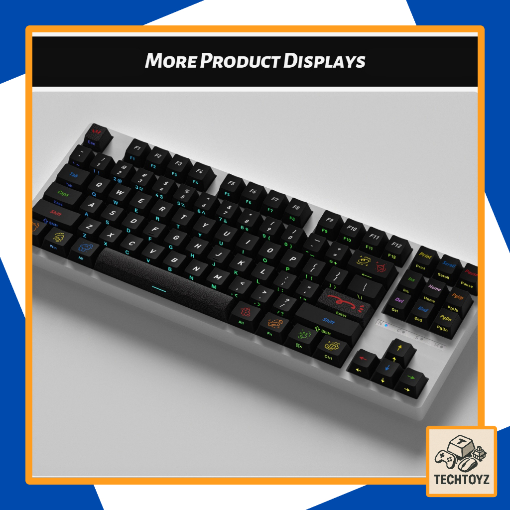 [ Xuyên Led ] Bộ Keycaps Graffiti - PBT Double Shot, DyeSub - Cherry Profile