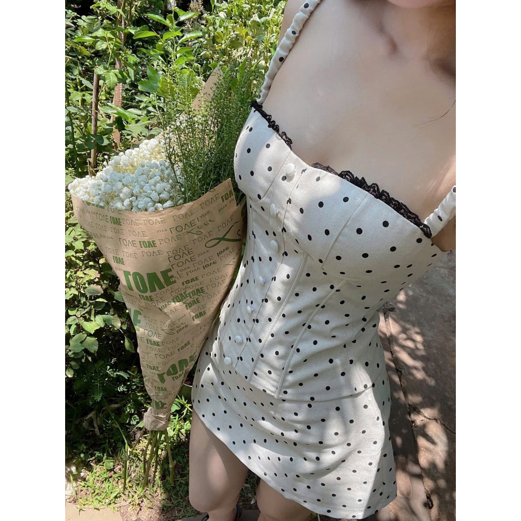 AD-007 ÁO 2 DÂY CORSET LINEN, có mút, có gọng, phía sau chun 30% | BigBuy360 - bigbuy360.vn