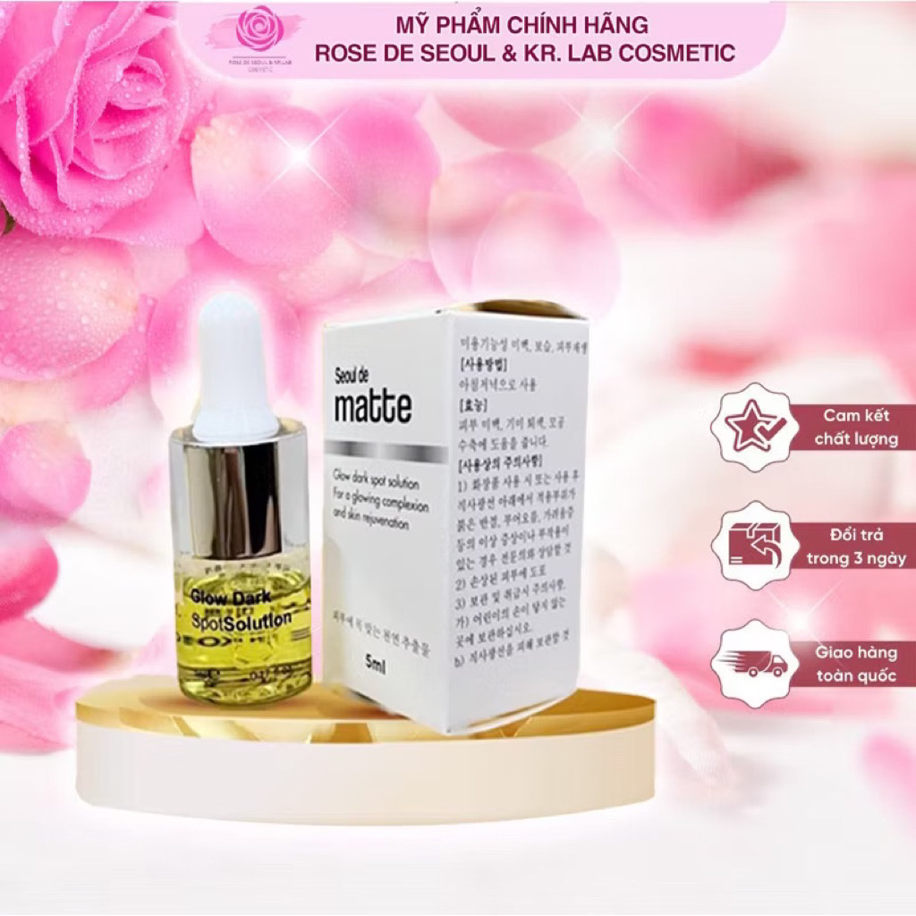 (Hàng cty)Nước thần seoul de matte 5ml hạn 2028 căng bóng mờ thâm sạm nám mờ thâm mụn rose de seoul