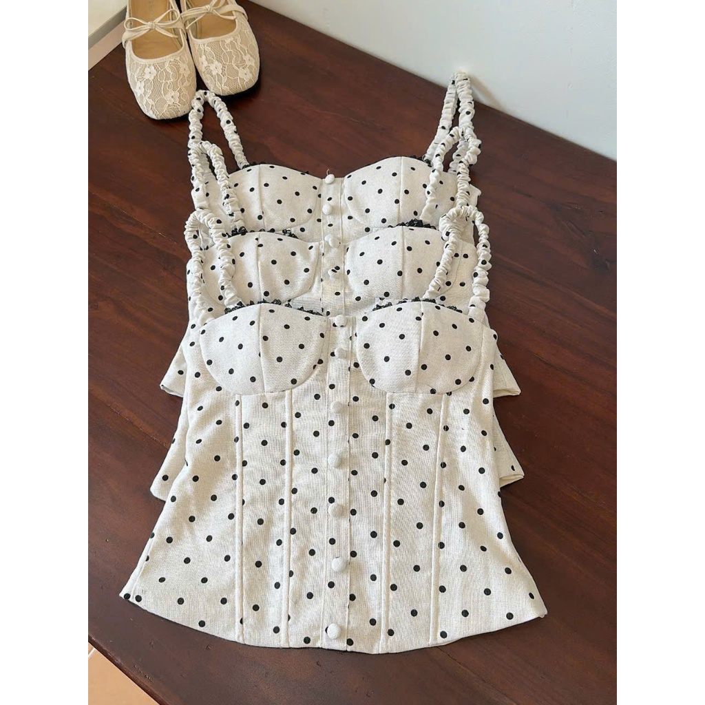 AD-007 ÁO 2 DÂY CORSET LINEN, có mút, có gọng, phía sau chun 30% | BigBuy360 - bigbuy360.vn