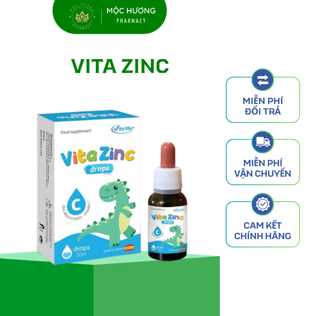 Vita Zinc Drop Bổ SUng Kẽm Và Vitamin Cho Cơ Thể, Hỗ Trợ Tăng Cường Sức Đề Kháng Giúp Ăn Ngon
