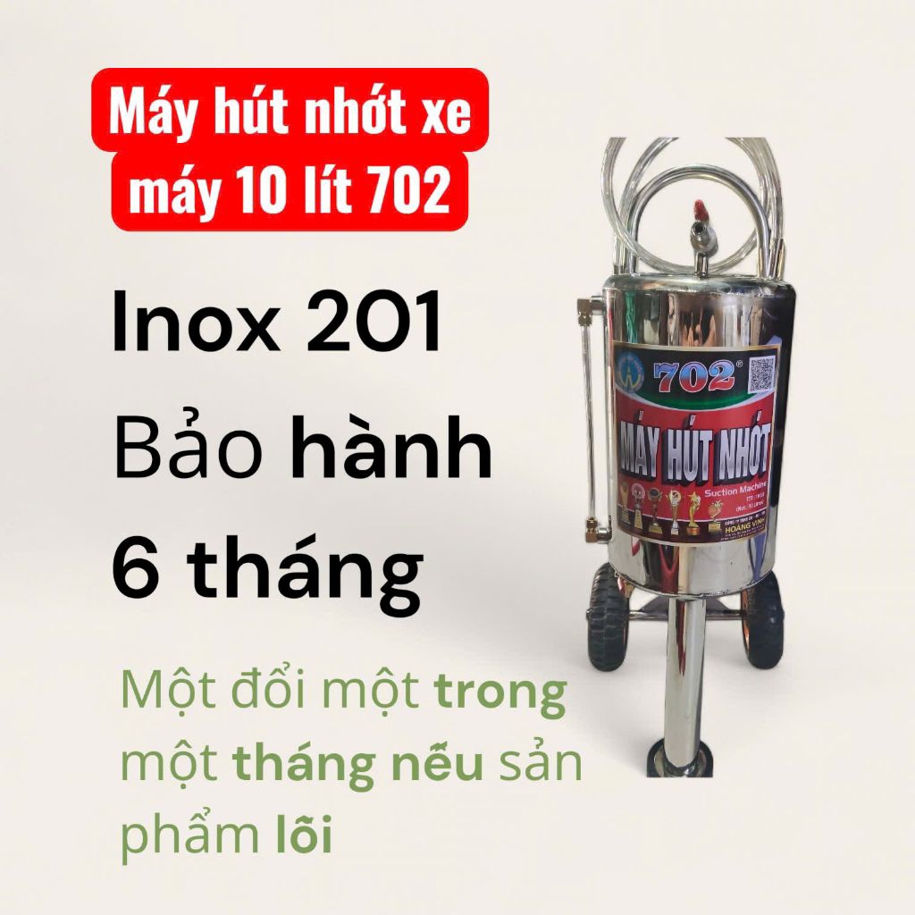 Máy hút nhớt inox 10 lít (Thương hiệu hoàng vinh 702)