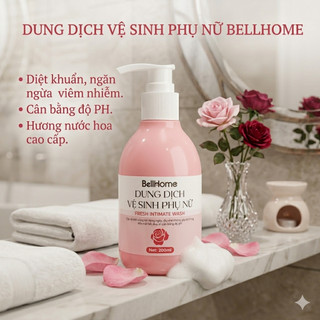 Dung dịch vệ sinh phụ nữ Bellhome 200ml, hương nước hoa dịu nhẹ, an toàn, lành tính