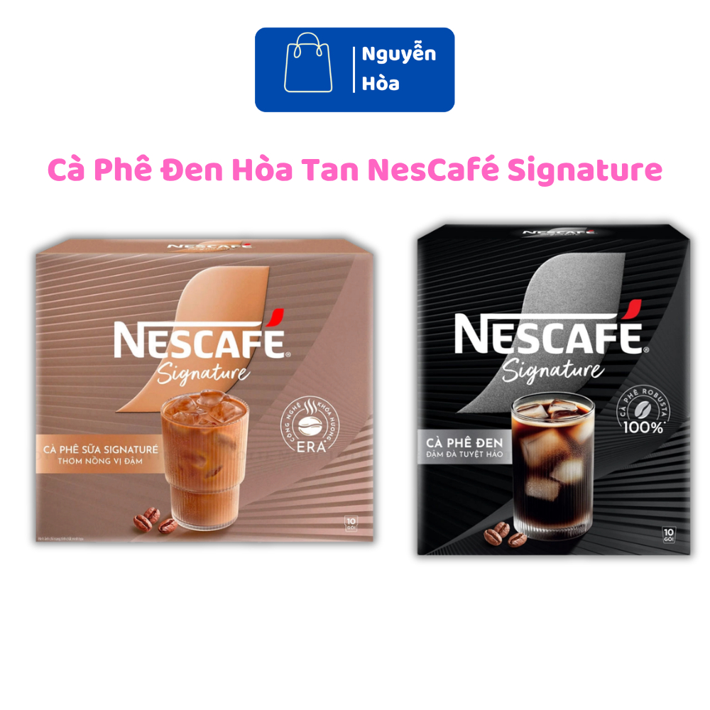 [Combo 2 Hộp] Cà Phê Hòa Tan Nescafé Signature (10 Gói/Hộp) - Đủ 2 Vị Cà Phê Sữa & Cà Phê Đen