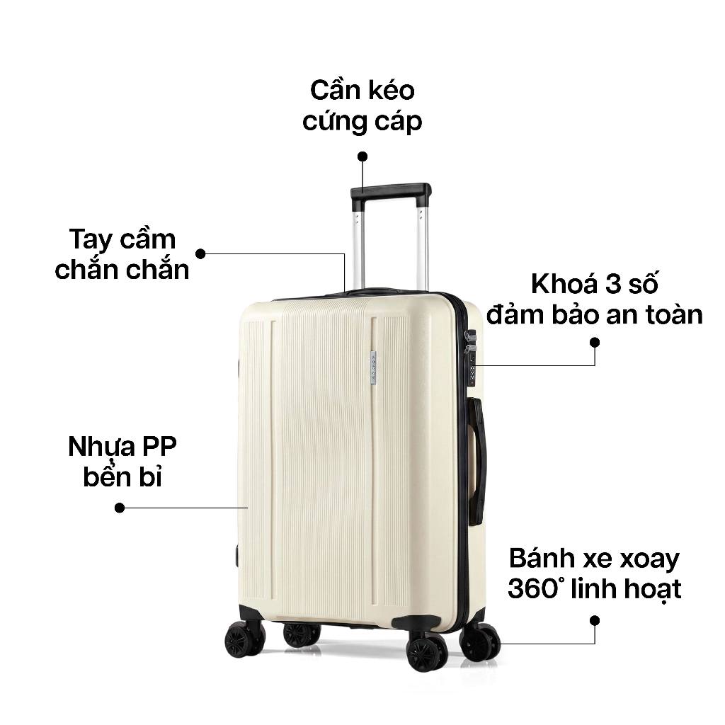 [🌟RA MẮT ĐỘC QUYỀN] Vali Kéo MIAvn Larita ORIX Size 20/24 Inch - Nhựa PP Siêu Bền, Hạn Chế Bể Vỡ, Khoá Số, Bánh Xe Đôi | BigBuy360 - bigbuy360.vn