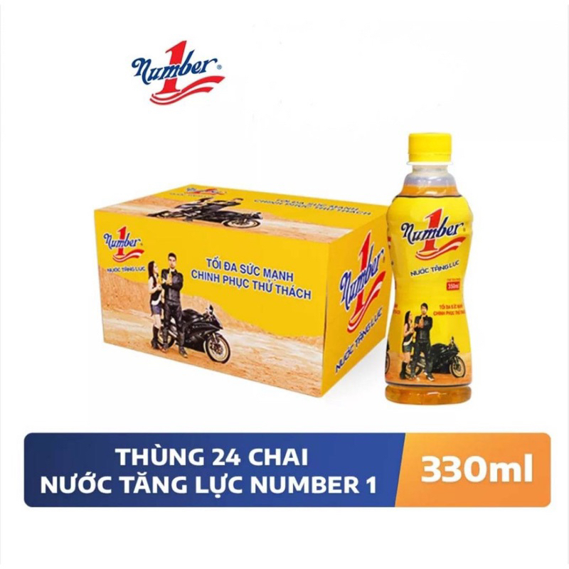 Thùng 24 chai nước tăng lực Number1/ Number One chai 330ml