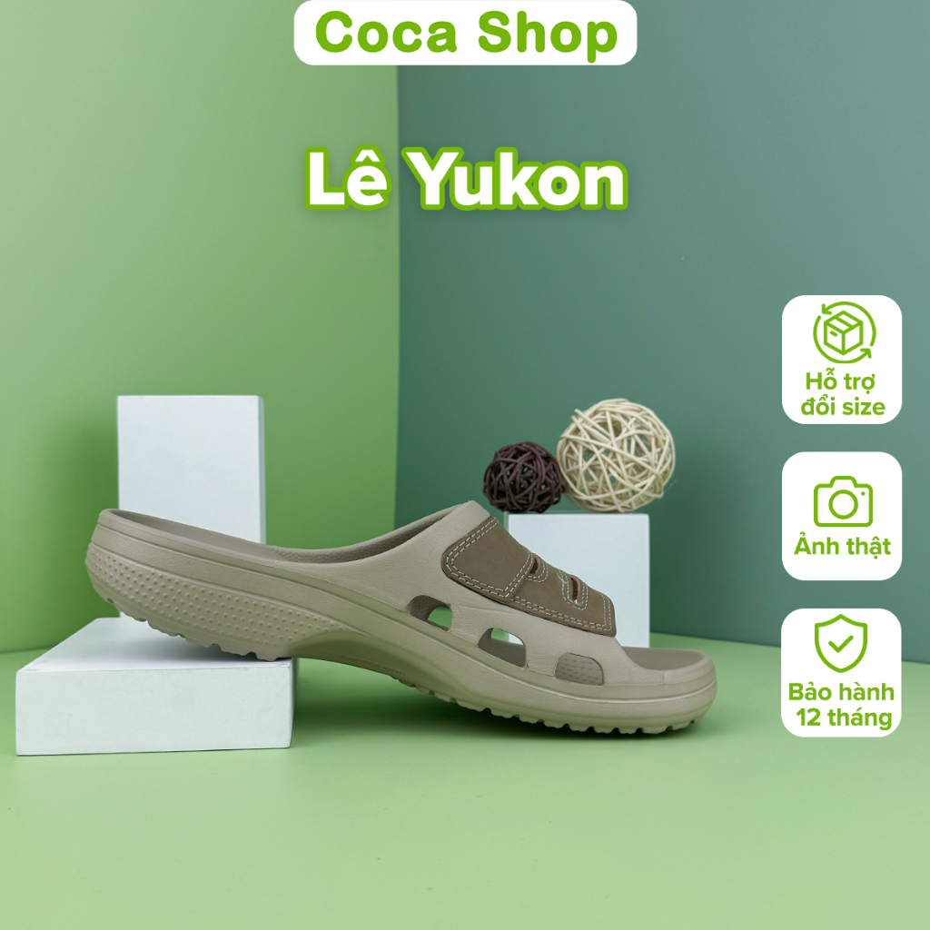 Dép Quai Ngang Yukon Mesa Slide, Dép Nam nhiều màu đúc nguyên đôi phối da, hỗ trợ đổi trả - CoCa Sho