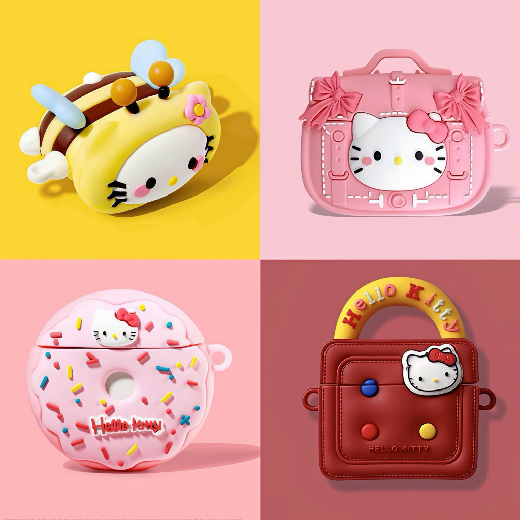 ốp airpod có móc treo các mẫu kitty đáng yêu đủ dòng airpod pro3-pro2/pro-4-3-2/1 bảo vệ tai nghe