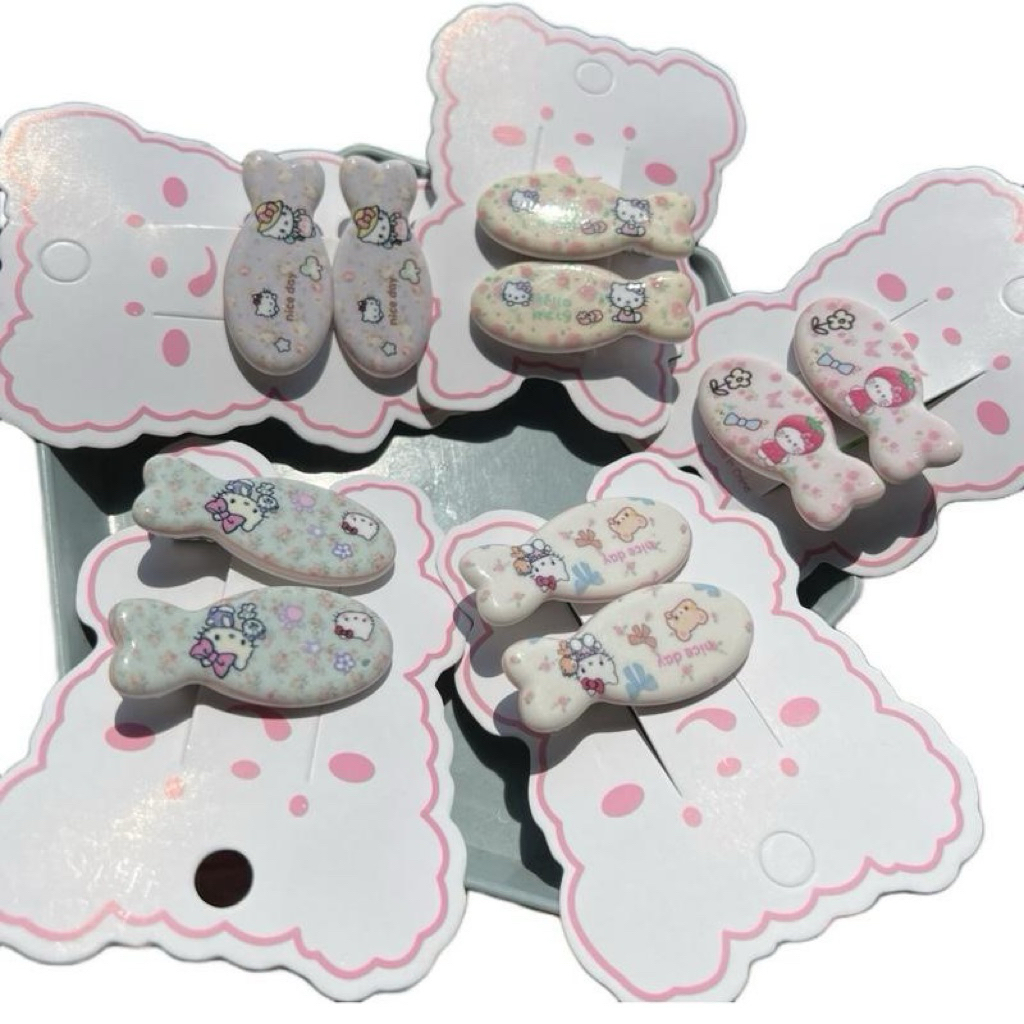 Set 5 kẹp cá sữa in hình kitty dễ thương mái  phukien toc xinh