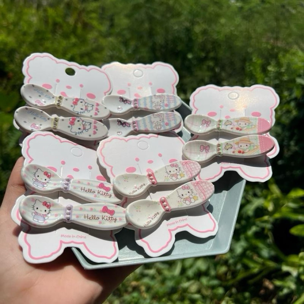 Set 5 Kẹp tóc muỗng/ nĩa in hình hello kitty dễ thương mai phukien toc xinh