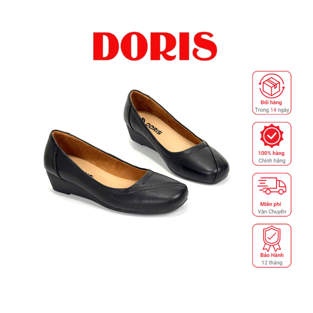 Giày Búp Bê Đế Xuồng da thật 3cm mũi vuông DORIS DR304 -  SIZE CHUẨN - BẢO HÀNH 12 THÁNG.