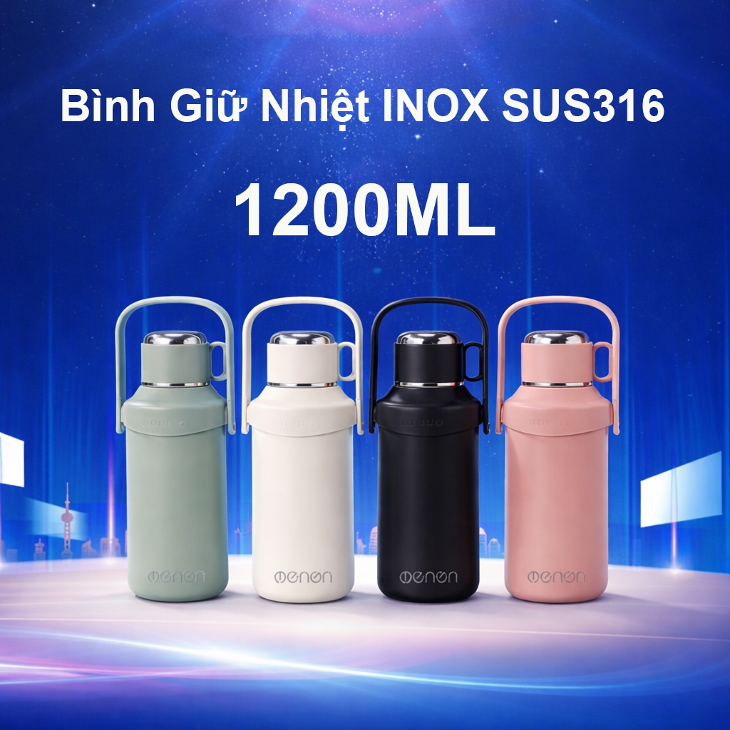 Bình Giữ Nhiệt OENON inox SUS316 với 5 lớp cách nhiệt - Giữ nhiệt lên đến 24h. thể tích 1200ML | BigBuy360 - bigbuy360.vn