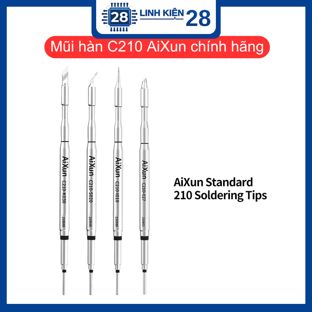 Mũi hàn C210 AiXun chính hãng dùng cho máy kiểu tay T3B, T210 Sugon, JBC, Aifen, Aixun. linhkien_28