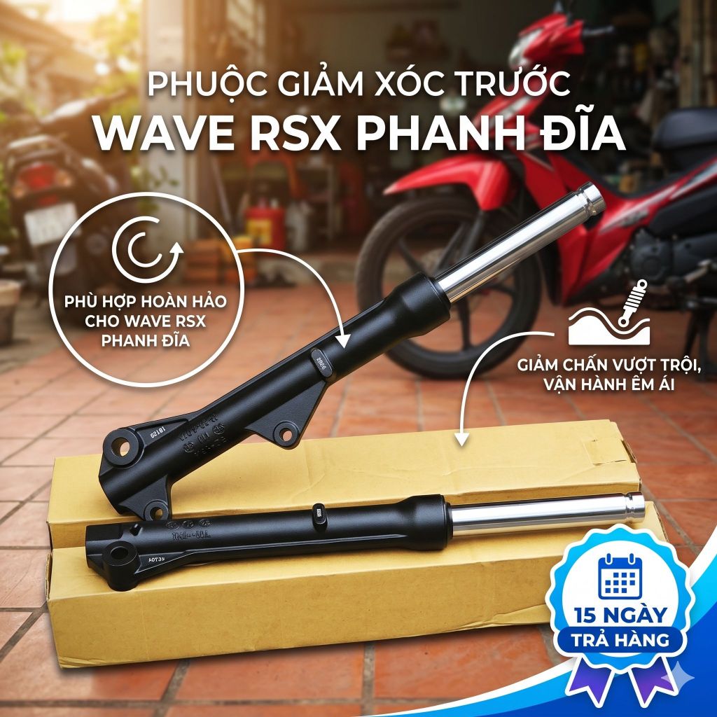 Phuộc giảm xóc trước ( thụt trước ) xe máy Wave s110 đĩa Rsx 110 đĩa Wave Blade 110 Future X Future 