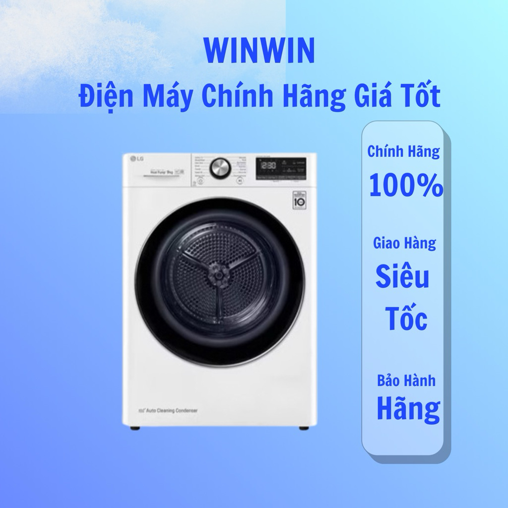 Máy sấy LG DUAL Heat Pump 9kg trắng DVHP09W - Sấy bơm nhiệt LG 9kg