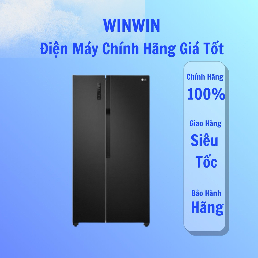 Tủ lạnh LG Side by Side GR-B256BL 519L Inverter màu đen