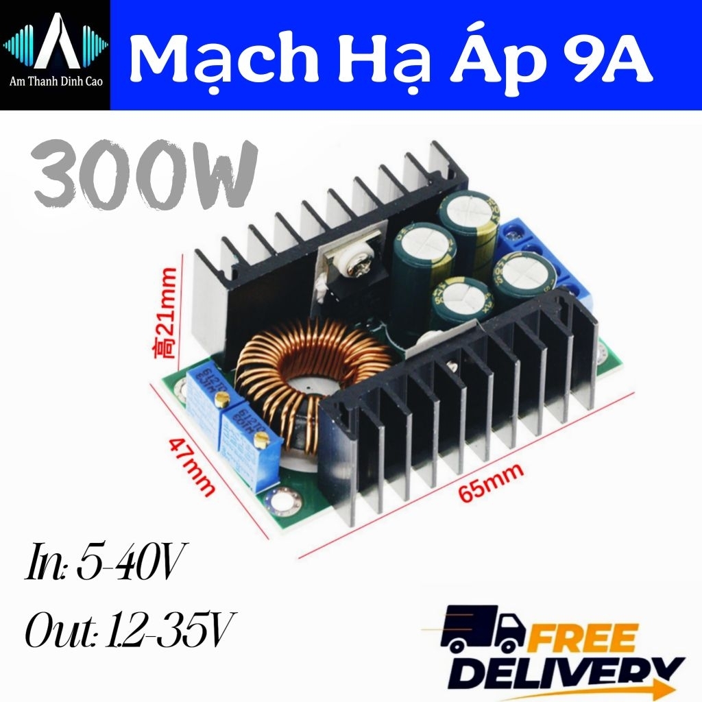 Mạch Hạ Áp 9A 300W XL4016 Điều Chỉnh Điện Áp 5-40V Xuống 1.2-35V Diy